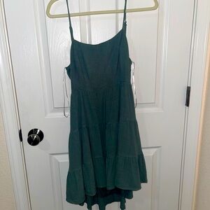 Green high low dress
